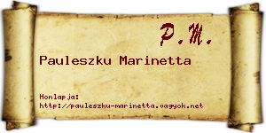 Pauleszku Marinetta névjegykártya